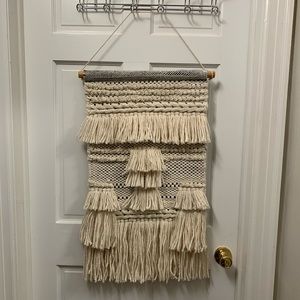 SOLD Large macrame Wall Hanging Decor Gray White Bedroom home boho gift her dorm